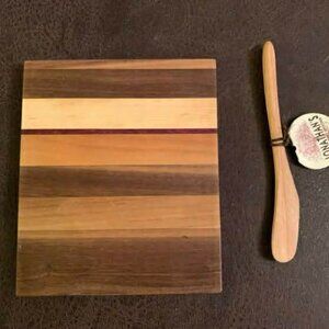 New Small Cherry Mix Wood Cutting Board & Spreader